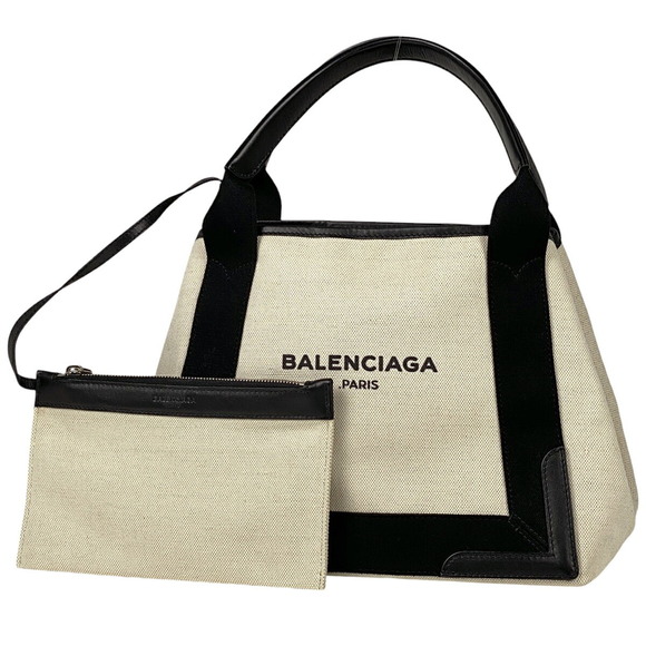 Balenciaga Cabas White Handbag Tote Black Blue Navy Bag - Picture 1 of 6